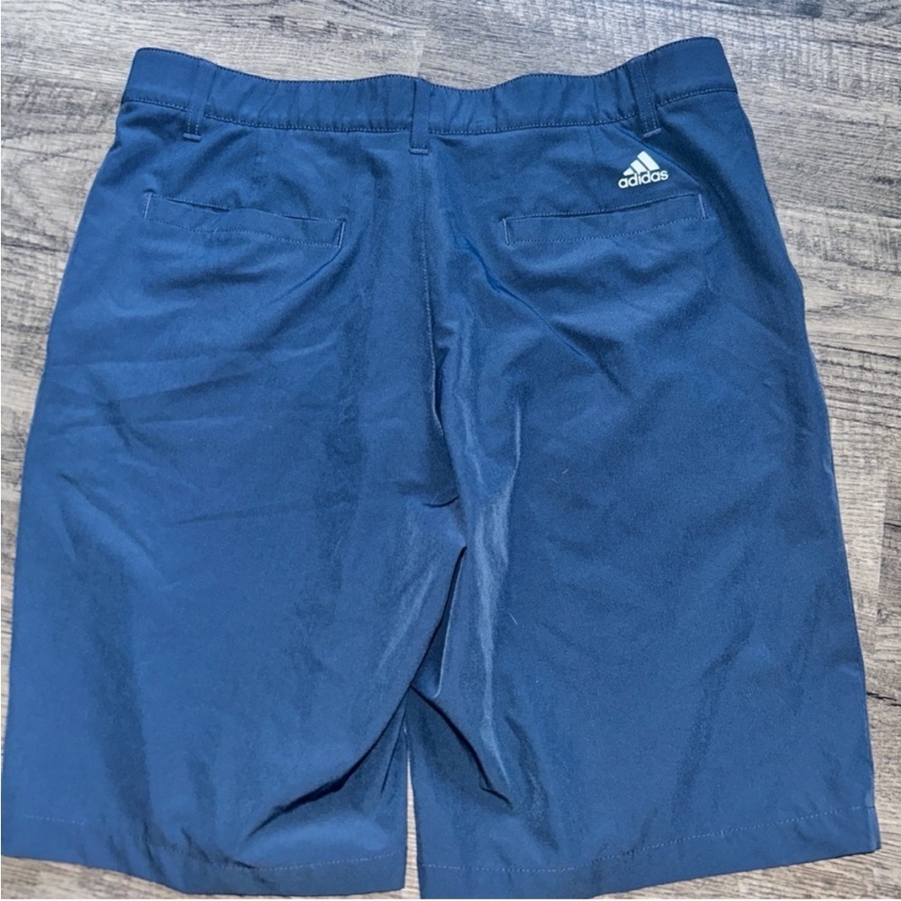 adidas Men's Navy Flat Front Shorts - Picture 2 of 4